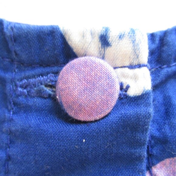 GLOBAL MAMAS GIRL'S SIZE 12 mo. DRESS BLUE & FUCHSIA BATIK FLORAL PRINT SS - Picture 6 of 11